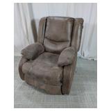 Plush Brown Manual Reclining Armchair