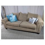 Comfortable Textured Beige 3-Seater Sofa