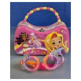 Pink Metal Tin Purse & Toy Glasses Set