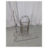(3)Rustic Metal Ivy Tiered Shelf & Hanging Stand
