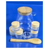 Bamboo & Glass Jar Set with Mini Containers
