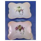 Floral Glass Trinket Dishes