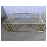(1) Glass Top Metal Coffee Table