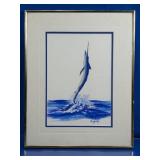 (1) Signed Marlin Framed Artwork