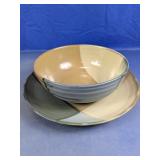 Sango Gold Dust Green Bowl & Plate Set