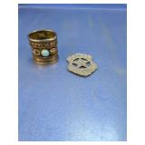 (2)U.S. Marshal Badge & Napkin Ring Duo