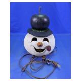 (1) Wooden Snowman Electric Decor