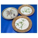 Decorative Bamboo & Palm Design Plates