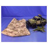 Military Unit Toy Set with Truck and Jet