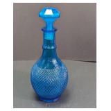 Vintage Blue Glass Genie Bottle Decanter