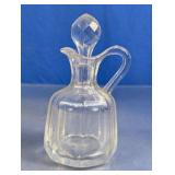 Vintage Paneled Glass Cruet with Stopper
