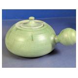 Green Ceramic Covered Pot