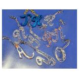 (10)Assorted Resin Letter Keychain Lot