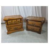 (2)Matching Rustic Wooden Nightstand Duo