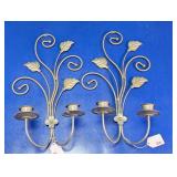 Metal Wall Candle Sconces Leaf Design