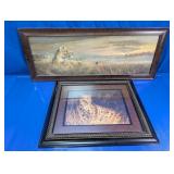 (2) Framed African Wildlife Art Prints