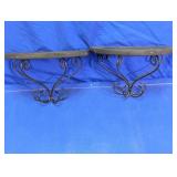 Wood & Metal Wall Bracket Shelves