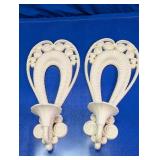White Decorative Wall Sconce Pair