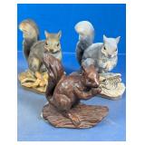 Porcelain and Ceramic Squirrel Figurines
