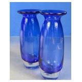 Blue Glass Bud Vases