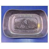 Vintage Give Us This Day Pewter Bread Tray