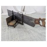 Antique Henry Disston Miter Box & Saw