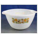 Milk Glass Floral Mixing Bowl