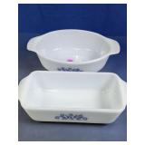 Milk Glass Baking Dish Set Floral