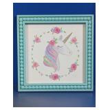 Unicorn Wall Art Framed Decor Pastel