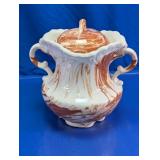 Marbled Ceramic Covered Urn Vase