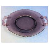 Amethyst Purple Glass Handled Tray