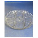 Vintage Divided Clear Glass Relish Dish