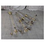 (4)Vintage Brass Pendant Light Fixtures Lot