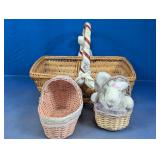 Woven Baskets and Plush Bunny Set
