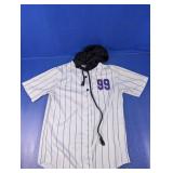 Pinstripe Hooded Baseball Jersey