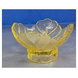 Yellow Glass Cabbage Leaf Candle Holder