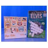 (2) 'Elvis' and 'Dogs Rule!' Jigsaw Puzzles
