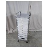 10-Drawer Chrome Rolling Storage Cart