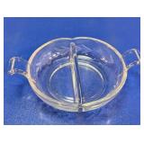 Vintage Etched Glass Divided Serving Dish