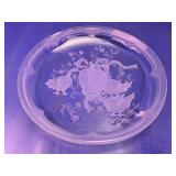 Vintage Style Goose Etched Glass Platter