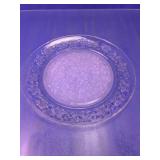 Elegant Floral Pattern Clear Glass Plate