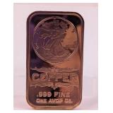 Copper .999 Fine 1 AVDP Oz Bar