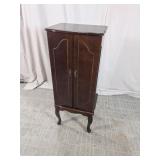 Elegant Dark Wood Standing Jewelry Armoire