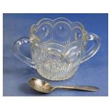 Glass Sugar Bowl with Spoon