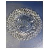 Clear Pressed Glass Sunburst Plate