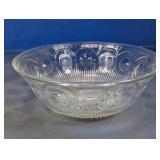 Clear Pressed Glass Thumbprint Bowl