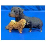 Dog Figurine Statue Lot with Rottweiler and S