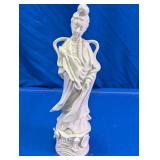 White Asian Lady Porcelain Figurine Statue