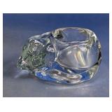 Vintage Glass Sleeping Cat Votive Holder