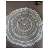 Large Circular White Crochet Lace Doily